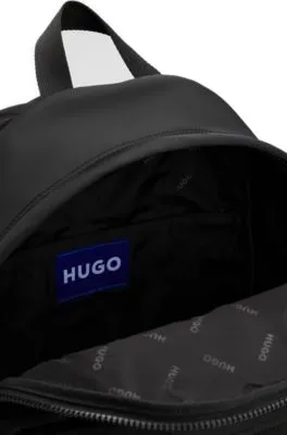 Twill backpack with blue logo label