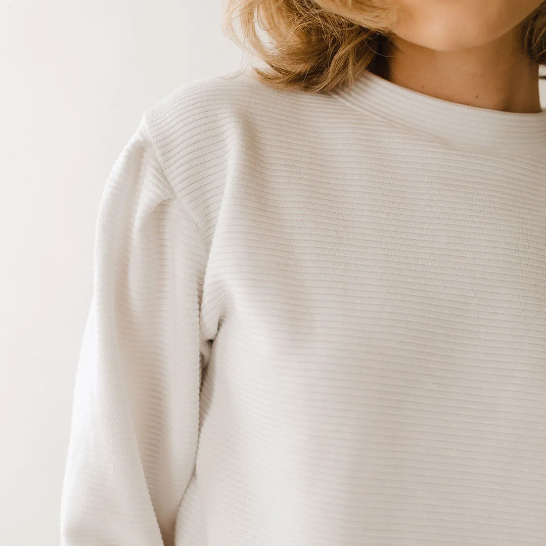 Utah Atlas Ribbed Sweater, White