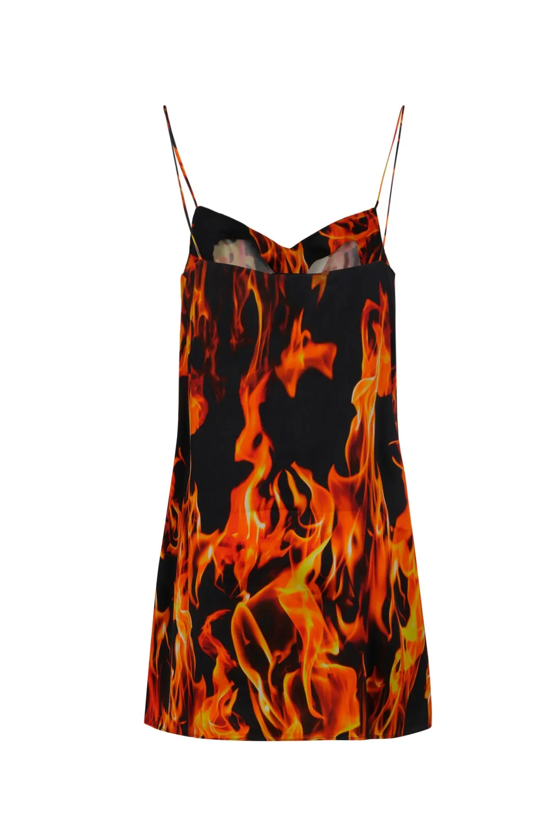 Vetements Flame Printed Slip Mini Dress