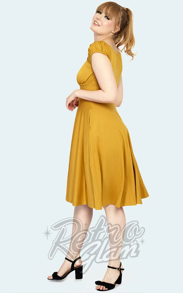 Voodoo Vixen Tessy Dress in Mustard