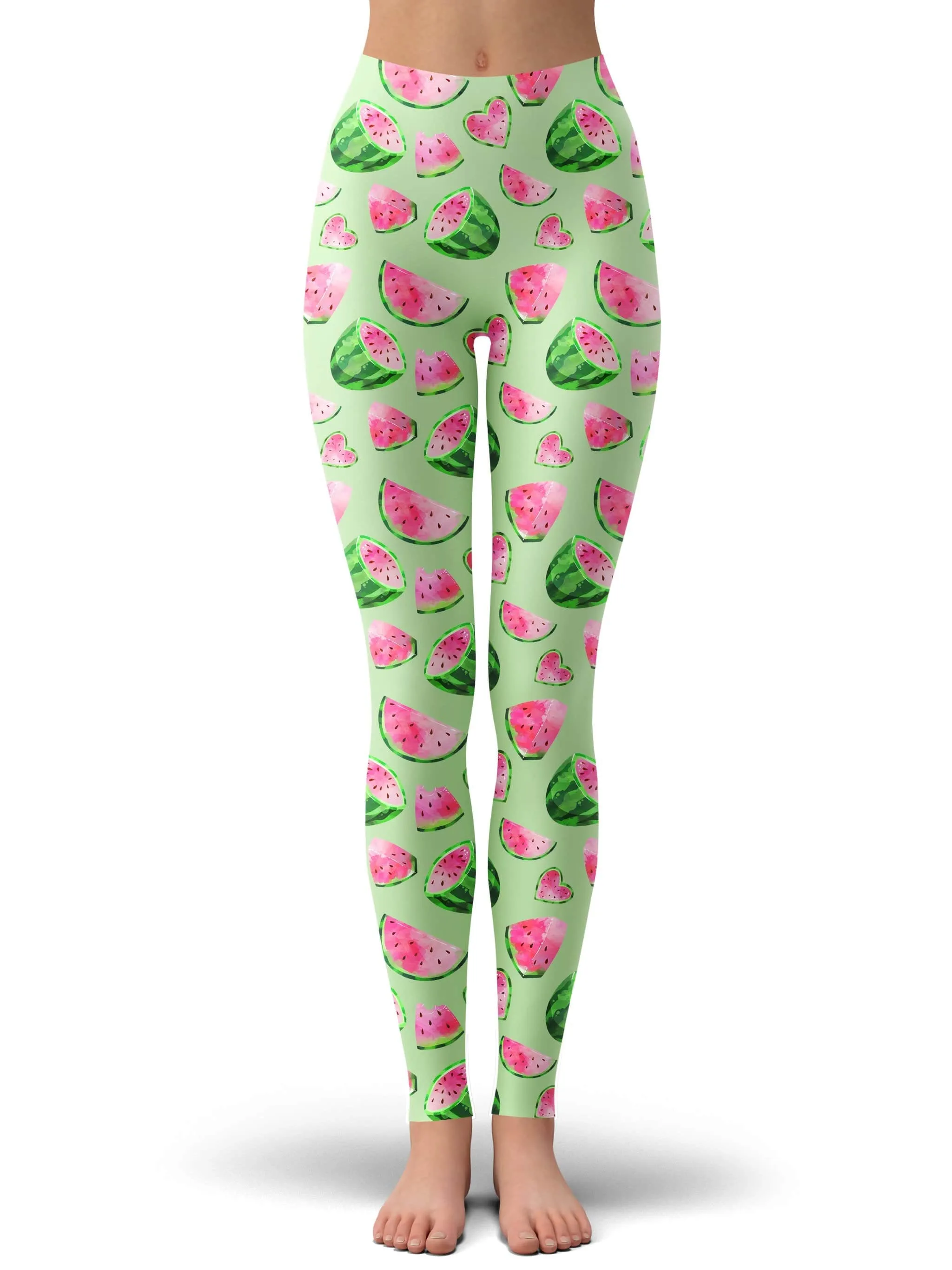 Watermelon Pattern Crop Top and Leggings Combo