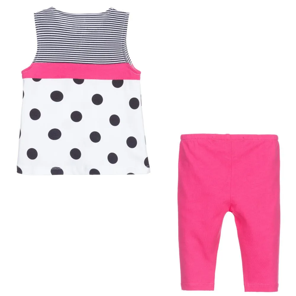 White & Pink Leggings Set