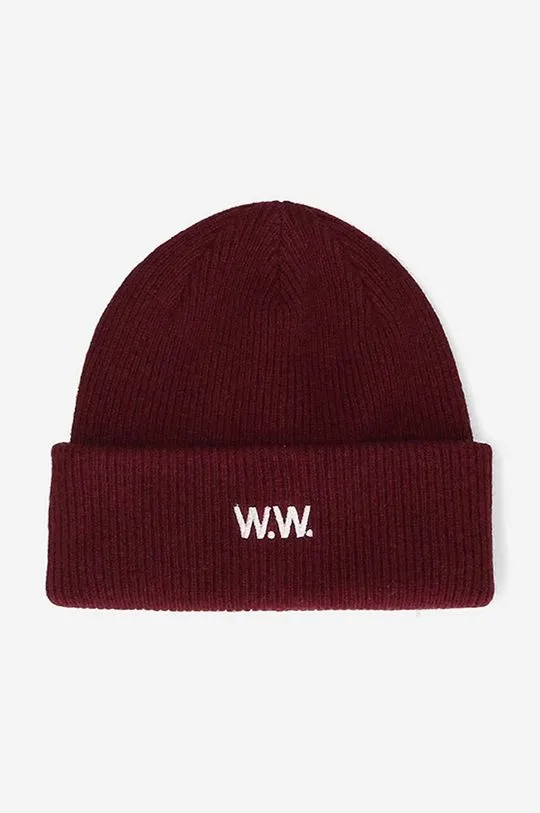 Wood Wood wool beanie Mande red color