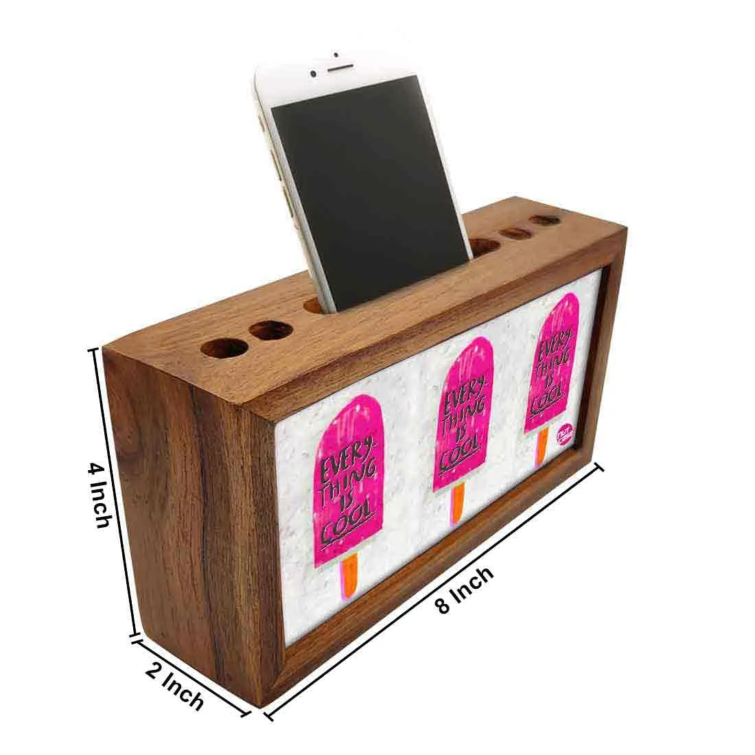 Wooden pencil organizer Pen Mobile Stand -Everything Is Cool