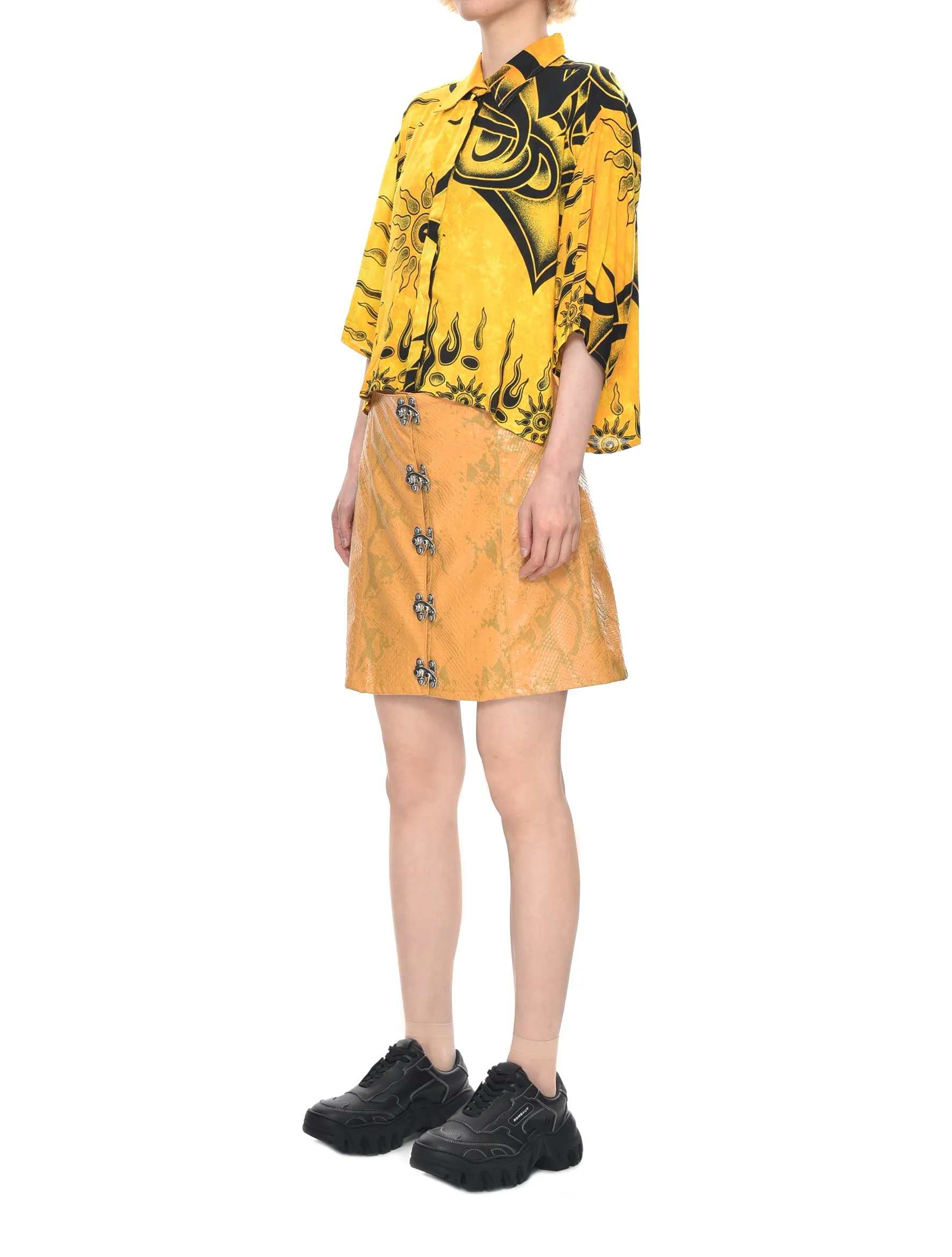 Yellow Capri Sarong Shortsleeve Shirt