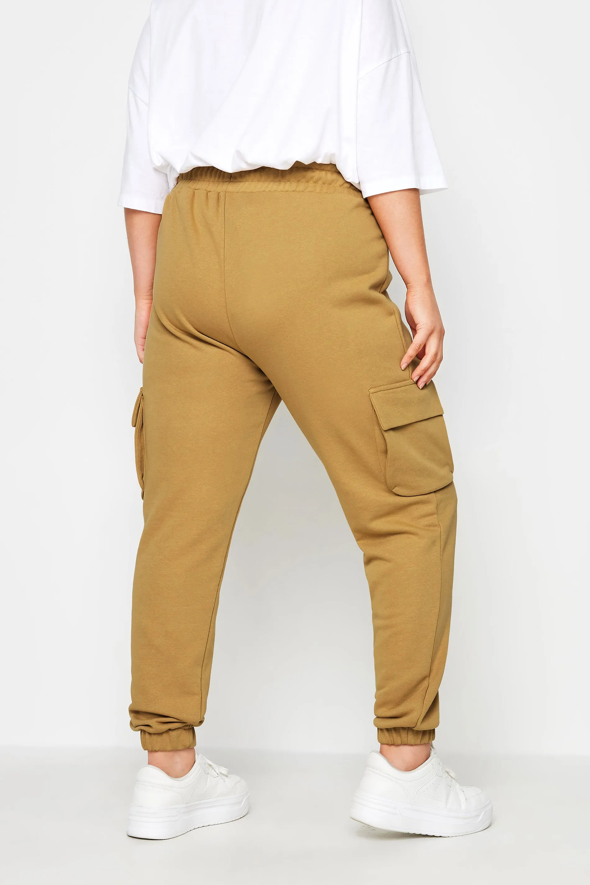 YOURS Curve Beige Brown Cargo Joggers