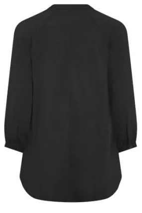 YOURS Curve Black Textured Tunic Shirt