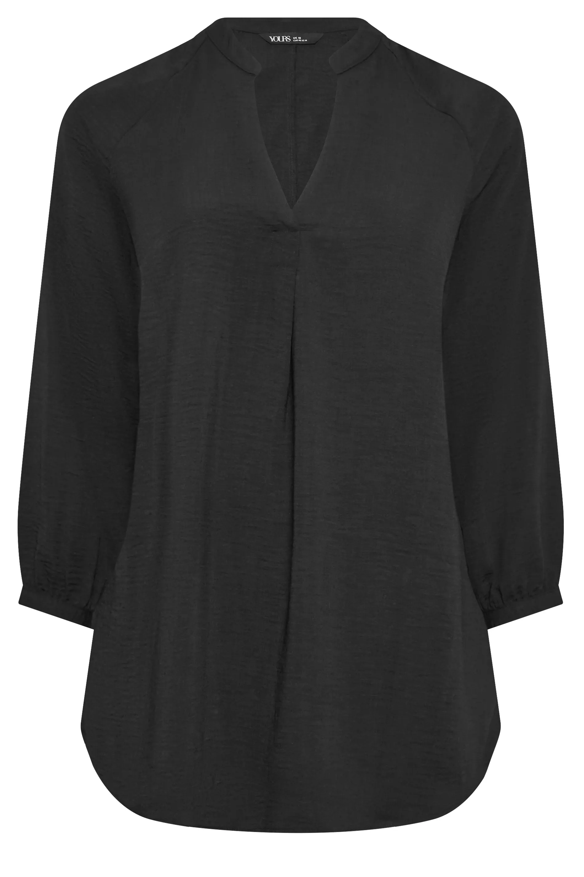 YOURS Curve Black Textured Tunic Shirt