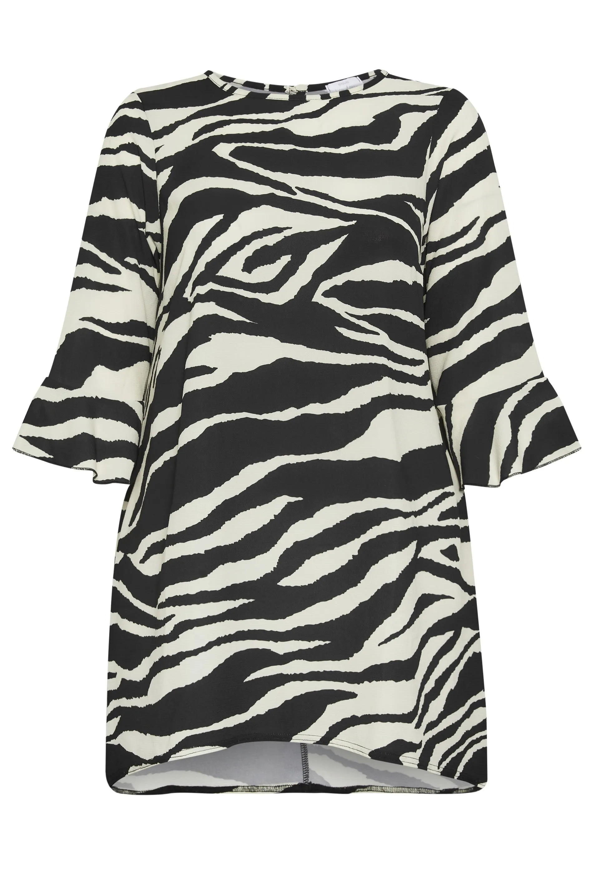 YOURS LONDON Curve Black Zebra Print Tunic Top