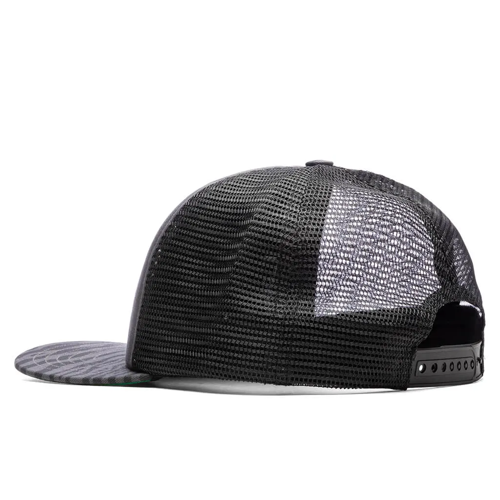 Zebra Trucker Hat - Black/Charcoal