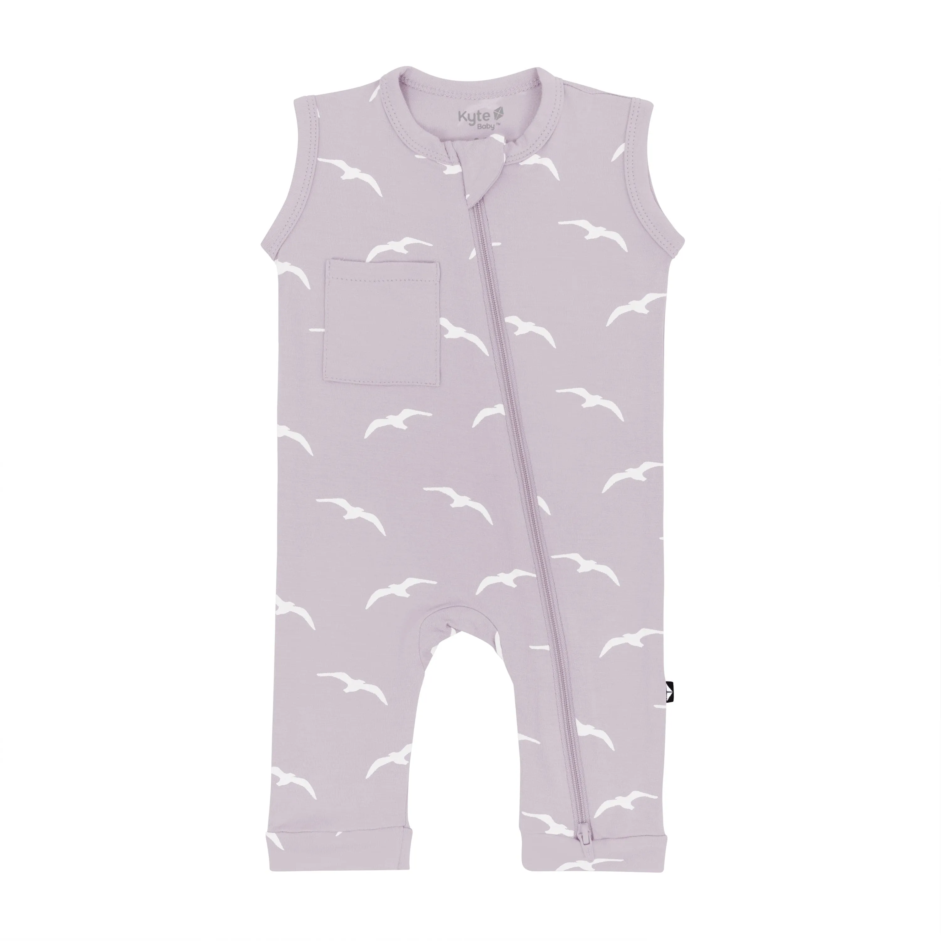 Zippered Sleeveless Romper in Seagull