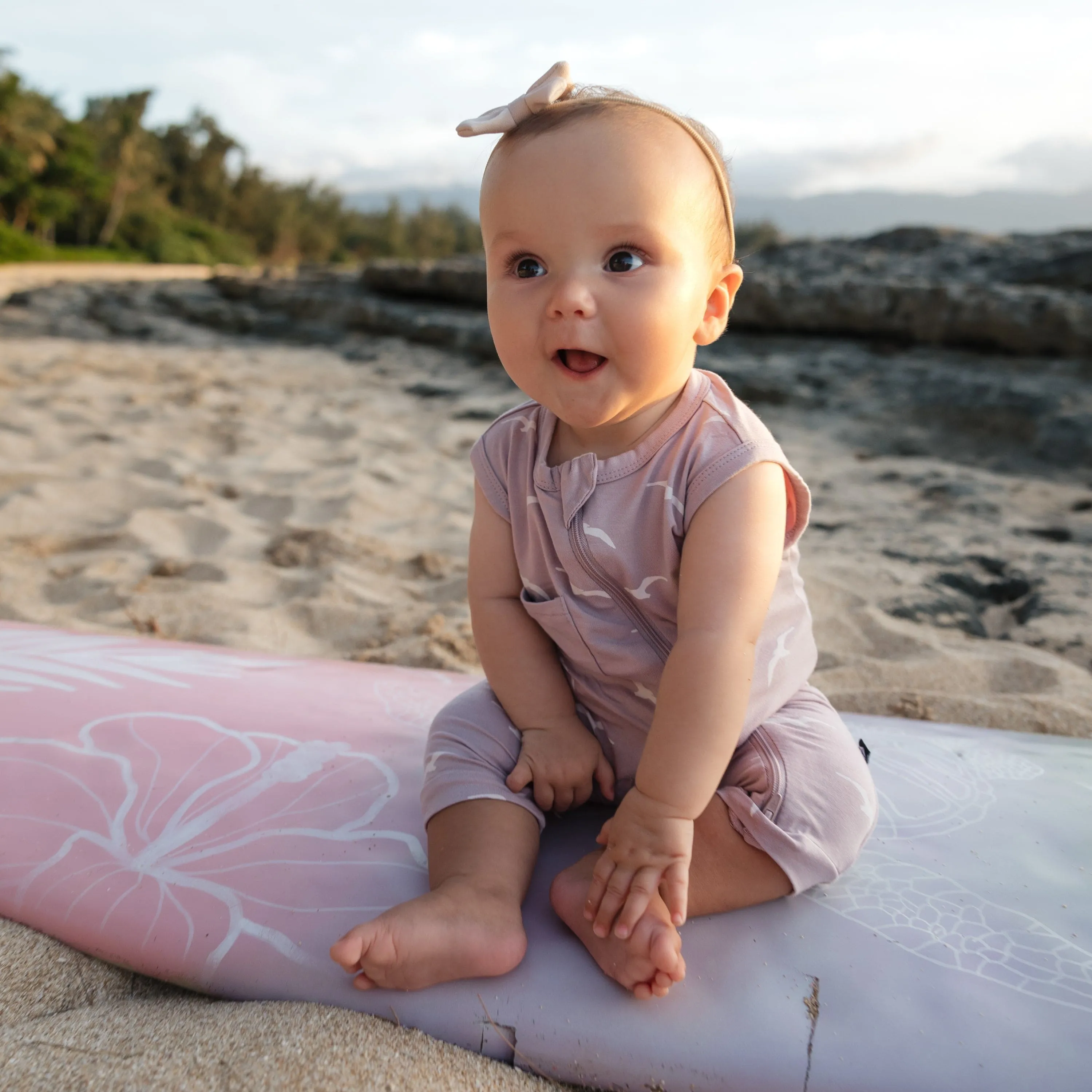 Zippered Sleeveless Romper in Seagull